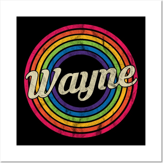 Wayne - Retro Rainbow Faded-Style Wall Art by MaydenArt